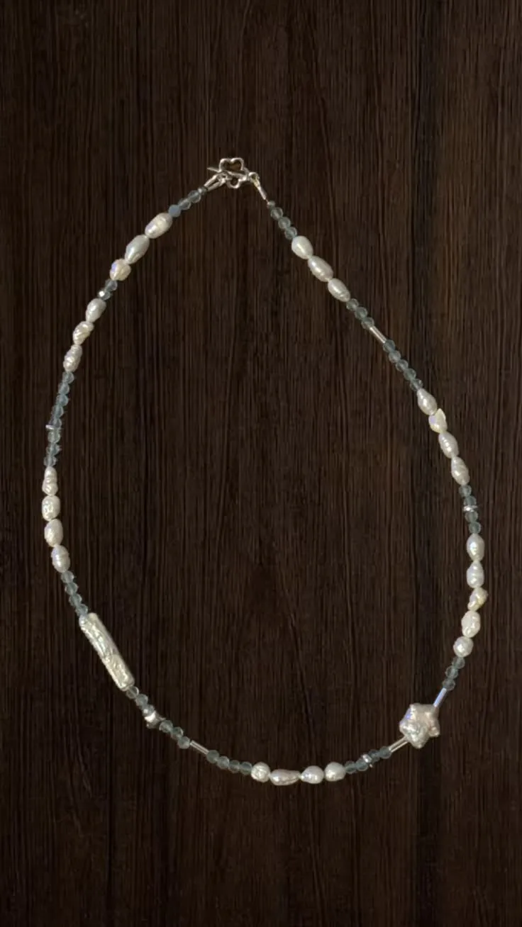 Necklace Acvamarin · Baroque Star — polished aquamarine · baroque star